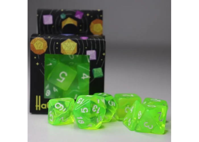 Набор кубиков Transparent 7 Dice Set - Light green (7 шт.)