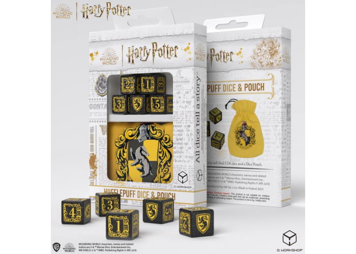 Набор кубиков Harry Potter. Hufflepuff Dice & Pouch (5 шт. + мешочек)