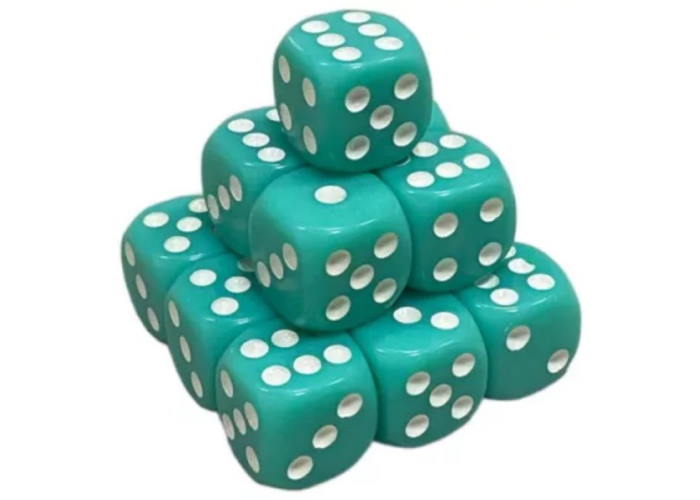 Кубик D6 з точками (аквамарин) (1 шт.)