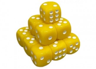 Кубик D6 з точками (жовтий) (1 шт.)