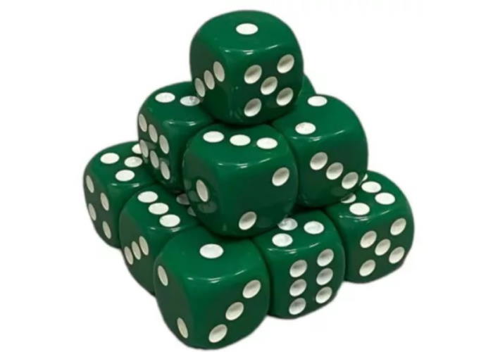 Кубик D6 с точками (зелёный) (1 шт.)