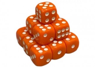 Кубик D6 з точками (помаранчевий) (1 шт.)