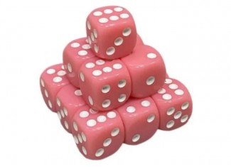 Кубик D6 з точками (рожевий) (1 шт.)