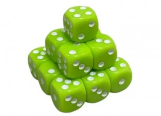 Кубик D6 з точками (салатний) (1 шт.)