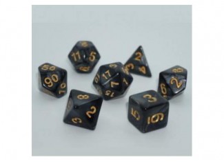 Набор кубиков Pearl 7 Dice Set - Black (w-gold) (7 шт.)