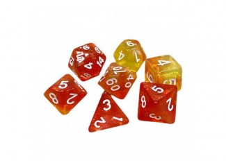 Набір кубиків Double Color Glitter 7 Dice Set - Orange-Yellow (7 шт.)