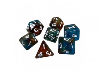 Набор кубиков Double Color Glitter 7 Dice Set - Red-Blue (7 шт.)