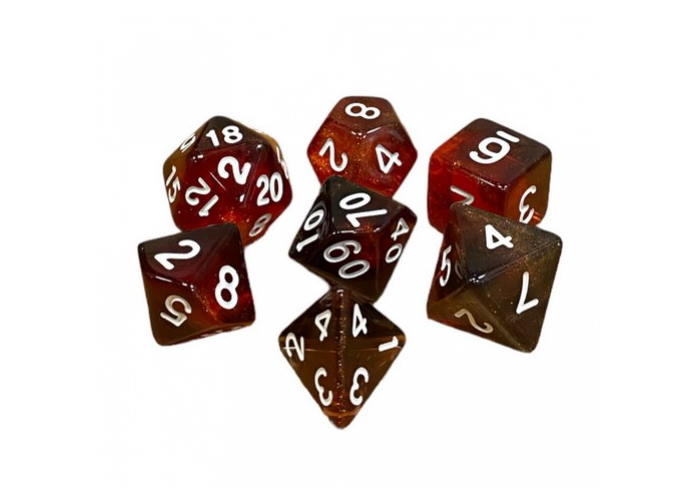 Набір кубиків Double Color Glitter 7 Dice Set - Black-Red (7 шт.)