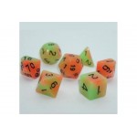 Набор кубиков Double Color Glow in the dark 7 Dice Set - Green-Orange (7 шт.)