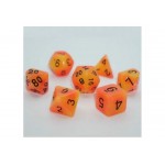 Набор кубиков Double Color Glow in the dark 7 Dice Set - Red-Orange (7 шт.)