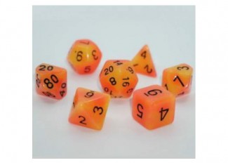 Набор кубиков Double Color Glow in the dark 7 Dice Set - Red-Orange (7 шт.)
