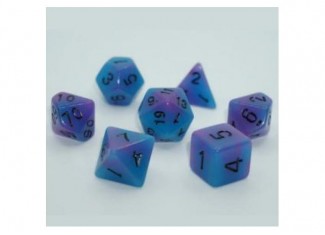Набор кубиков Double Color Glow in the dark 7 Dice Set - Blue-Purple (7 шт.)