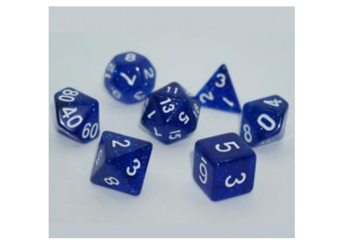 Набір кубиків Glitter 7 Dice Set - Blue (7 шт.)