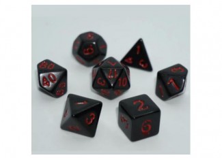 Набір кубиків Opaque 7 Dice Set - Black (w-red) (7 шт.)