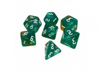 Набор кубиков Double Color Glitter 7 Dice Set - Aqua-Gold (7 шт.)