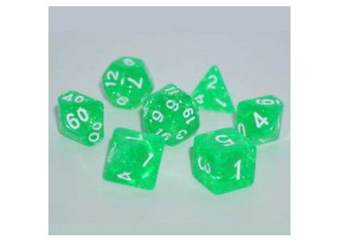 Набір кубиків Glitter 7 Dice Set - Light Green (7 шт.)