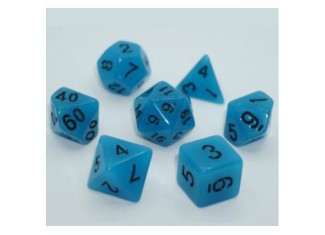 Набор кубиков Glow in the dark 7 Dice Set - Light blue (7 шт.)