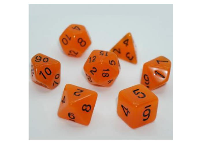 Набір кубиків Glow in the dark 7 Dice Set - Orange (7 шт.)