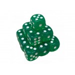 Кубик D6 прозорий з точками (зелений) (1 шт.)