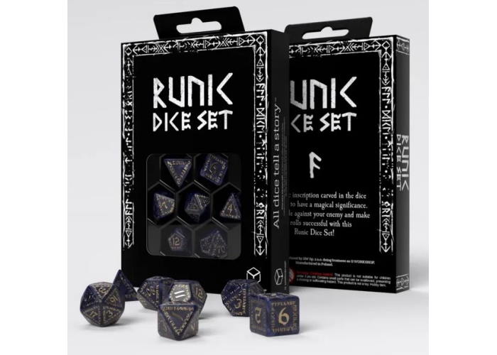 Набор кубиков Runic Mixed-blue & gold Dice Set (7 шт.)