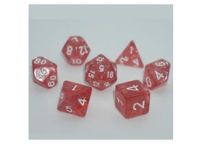 Набір кубиків Glitter 7 Dice Set - Coral (7 шт.)