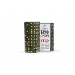 Набор кубиков Full Pack of D6s: Bottle green&Gold (20 шт.)