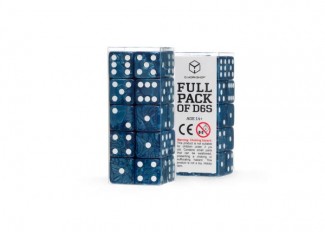Набор кубиков Full Pack of D6s: Cobalt&White (20 шт.)
