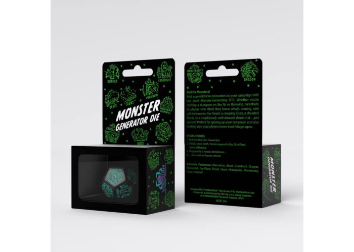 Кубик Monster Generator Die: Black&Turquise