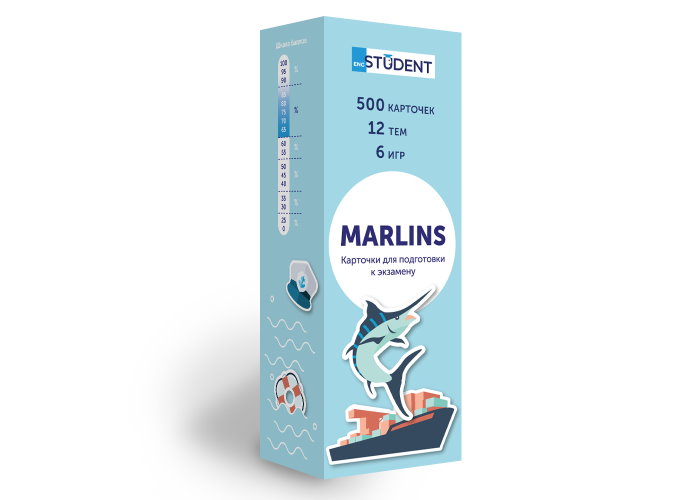 Картки для вивчення англійської мови English Student Marlins (рос.)