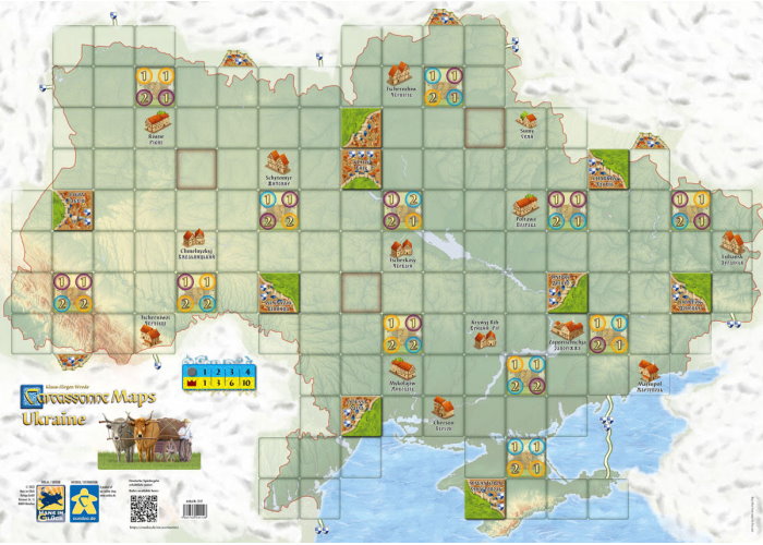 Карта України до гри Каркасон 3.0. Річка і Абат (Carcassonne Maps: Ukraine) (укр.)