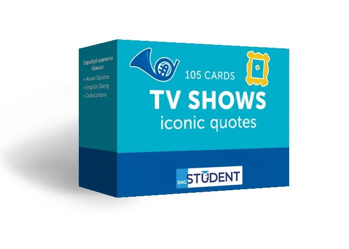 Картки для вивчення англійської мови English Student TV Shows. Iconic Quotes (укр.)