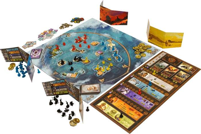 Игровое поле и элементы игры Киклады