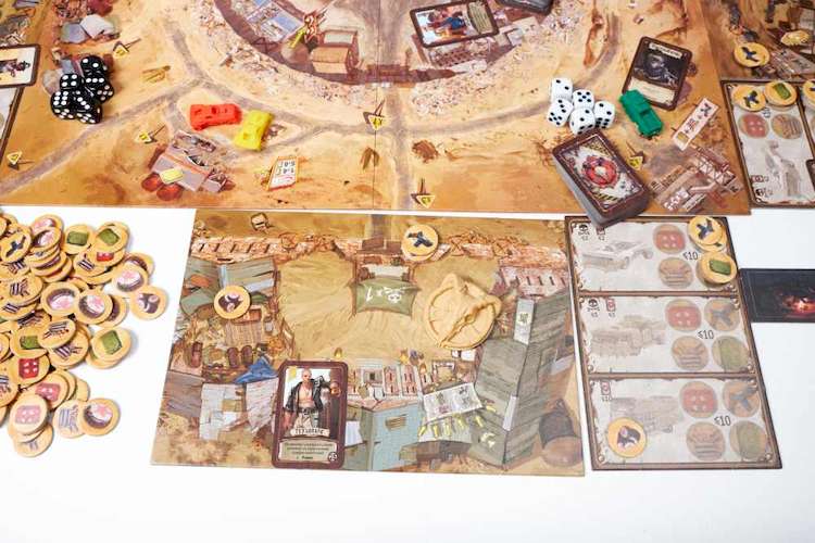 Элементы игрового поля и компонентов игры Badlands: Аванпост человечества 