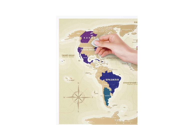 Скретч карта мира Travel Map Gold World (укр.)