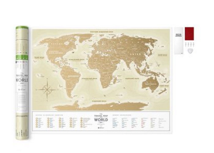 Скретч карта мира Travel Map Gold World (укр.)