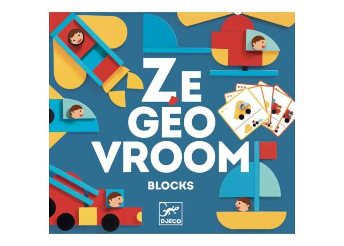 Коробка Набора деревянных геометрических фигур Ze Geo Vroom