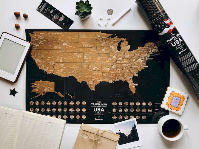 Скретч карта світу Travel Map USA Black