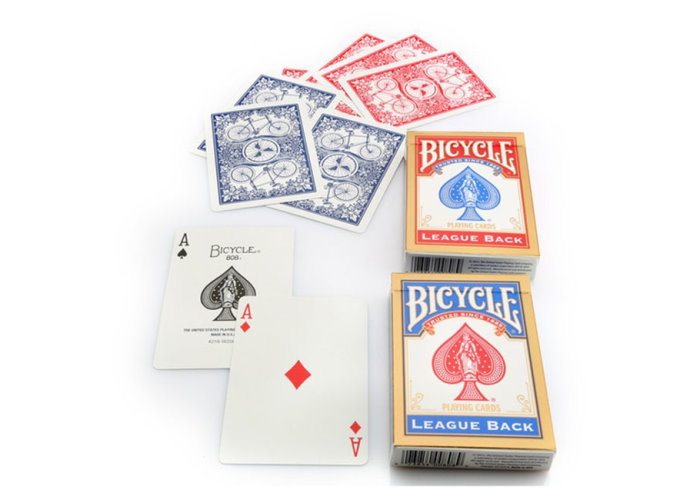Карти гральні Bicycle League Back Standard Index (red, blue)