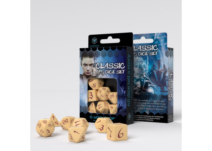 Набор кубиков Classic RPG Beige & burgundy Dice Set (7 шт.)