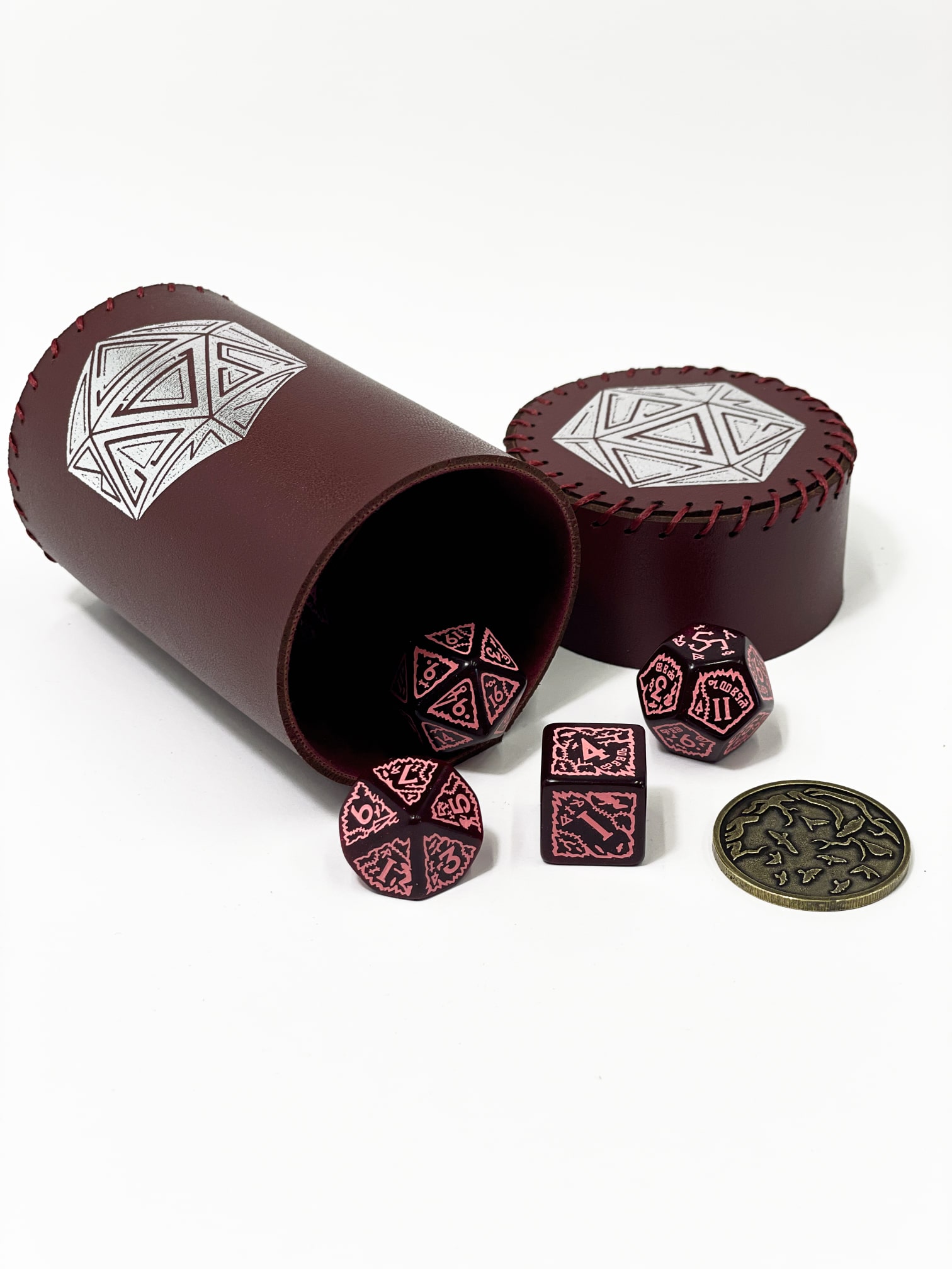 Чаша для кубиків D20 (бургунді) (Dice cup D20 burgundy)