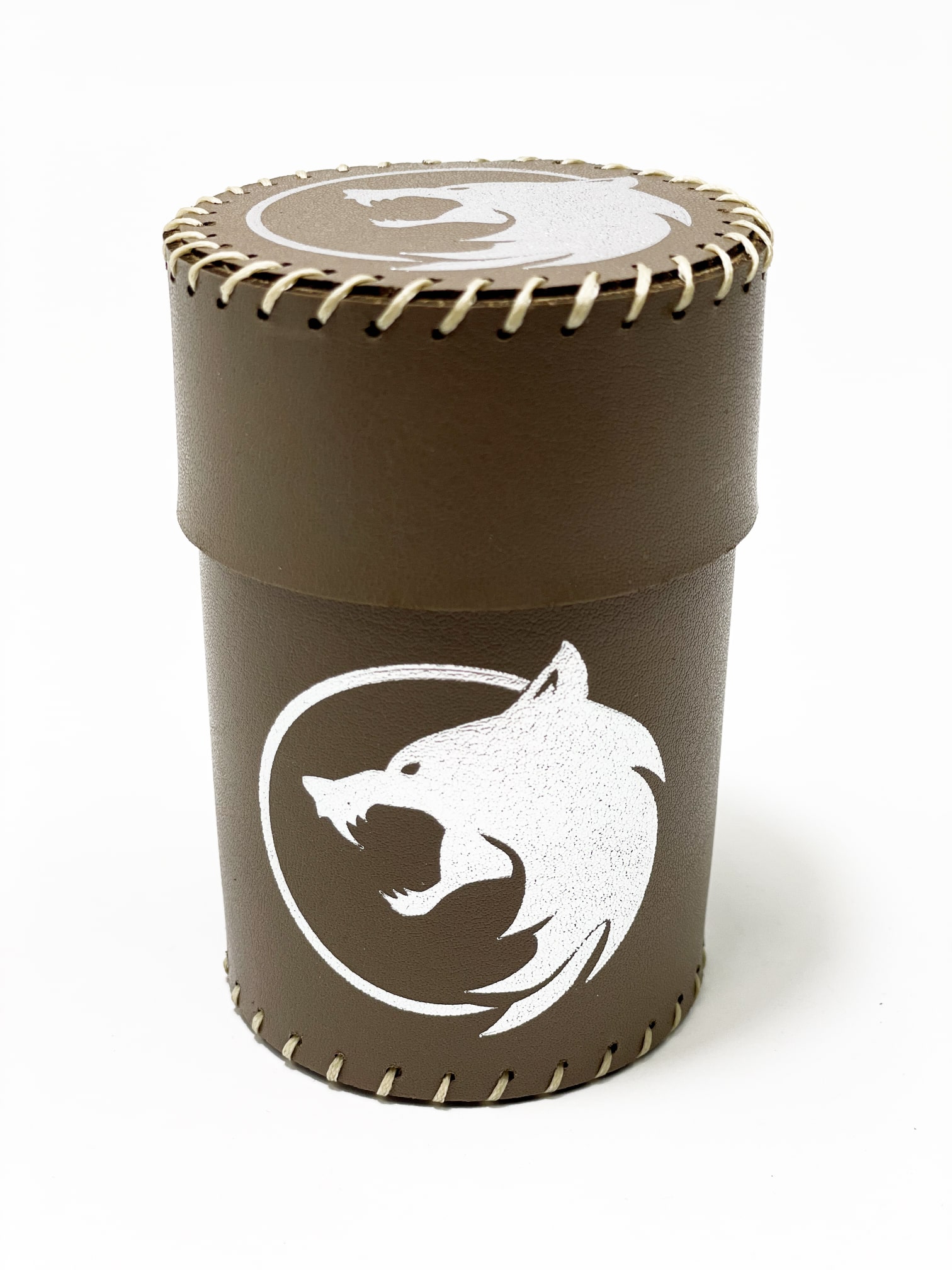 Чаша для кубиків Вовк (коричнева) (Dice cup Wolf brown)
