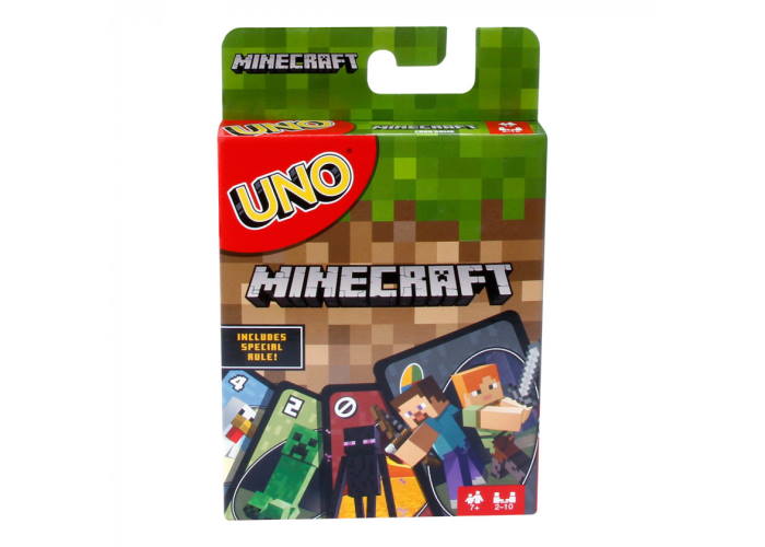 Коробка настольной игры Уно Майнкрафт