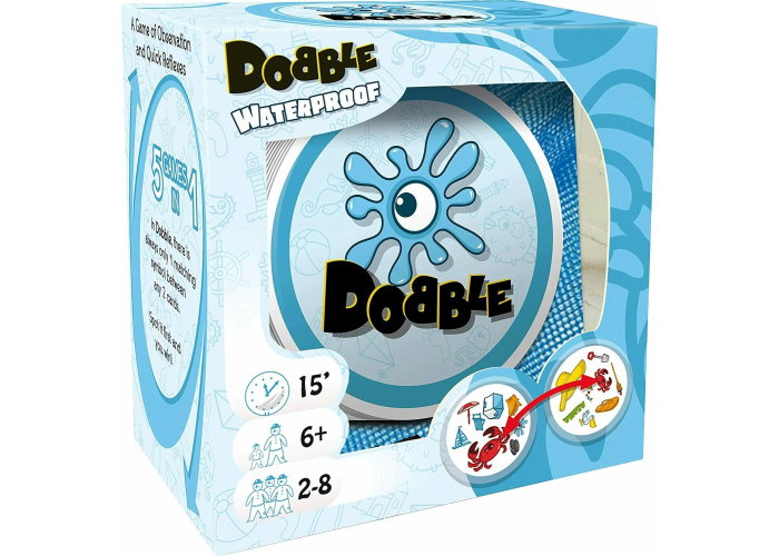 Коробка настольной игры Доббль: На пляже (Dobble Waterproof) (укр.)