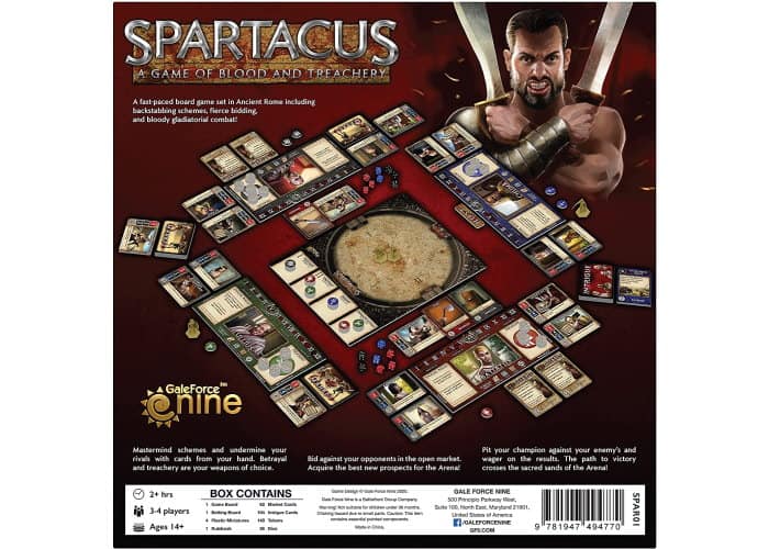 Коробка с настольной игрой Спартак: Игра Крови и Предательства (Spartacus: A Game of Blood & Treachery) (англ.)