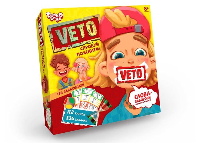 Коробка настольной игры Вето (Veto) (укр.)
