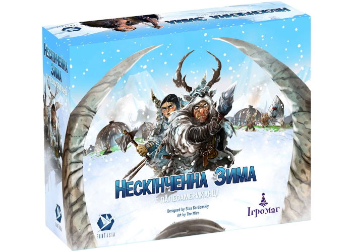 Коробка настільної гри Нескінченна Зима: Палеоамериканці (Endless Winter: Paleoamericans) (укр.)
