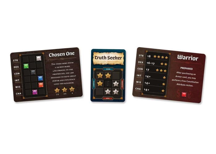 Карты настольной игры Путь героя (Roll Player) (англ.)