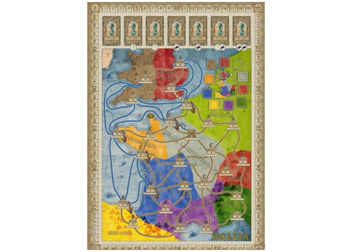 Игровое поле настольной игры Конкордия: Галлия и Корсика (Concordia: Gallia/Corsica) (англ.)