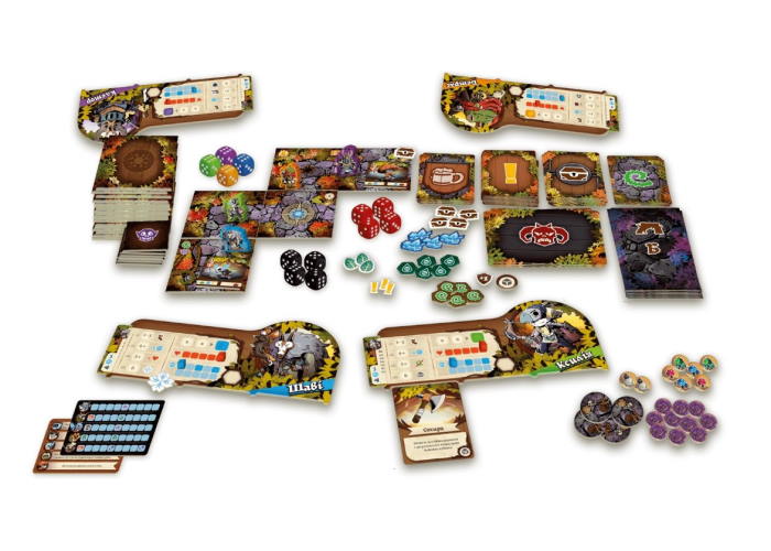 Игровые компоненты настольной игры Исследователи Лесокрая (Explorers of the Woodlands) (укр.)