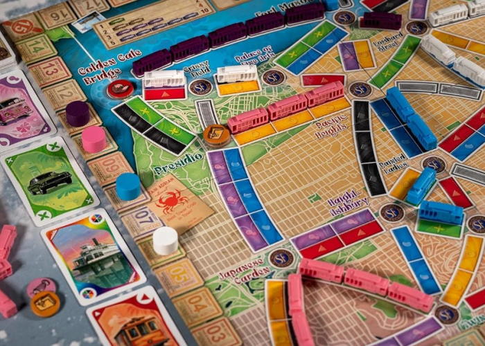Игровой процесс настольной игры Билет на поезд: Сан-Франциско (Ticket to Ride: San Francisco) (англ.)